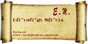Eördögh Mária névjegykártya