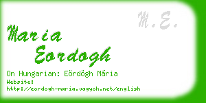 maria eordogh business card
